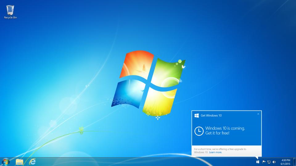 Microsoft's warning for Windows 7 users