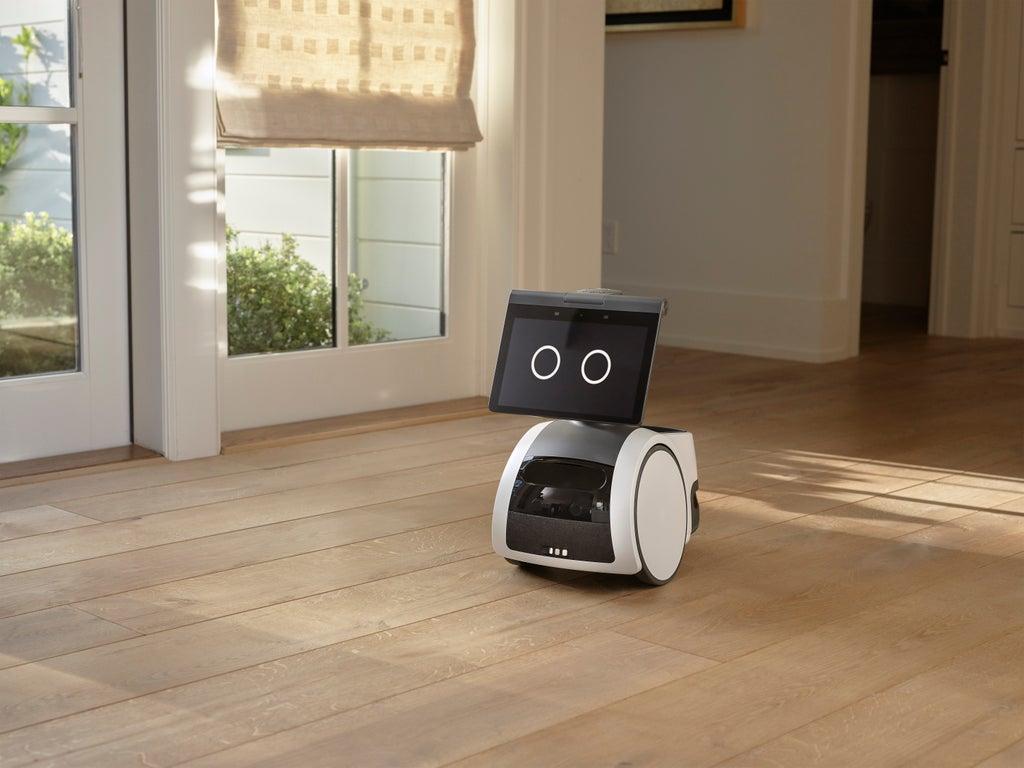 Amazon introduces a robot that rolls around the house, and Disney resorts voice assistant.
